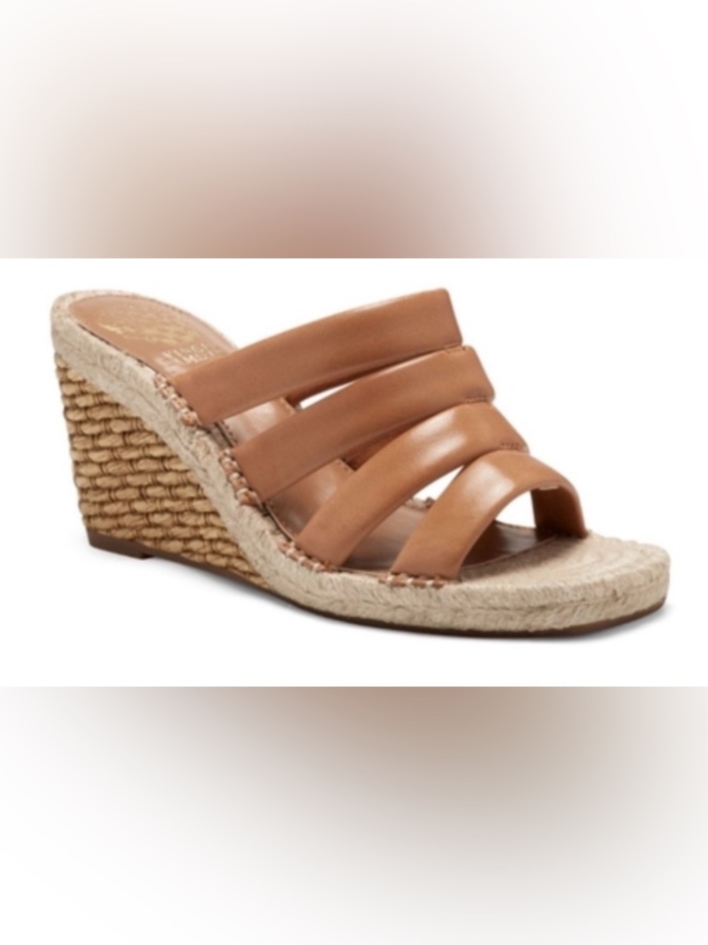 NIB [Vince Camuto] Molisana Cognac Slip-On Padded Espadrille Wedges Women’s 9.5 - Picture 2 of 14